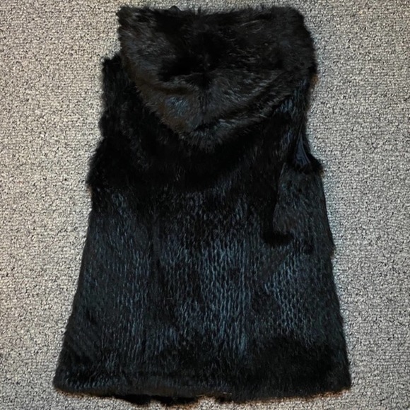 Neiman Marcus FUR Hooded Jacket Coat NEW! $885 Rabbit Vest Elie Tahari Hood xs - Picture 5 of 9